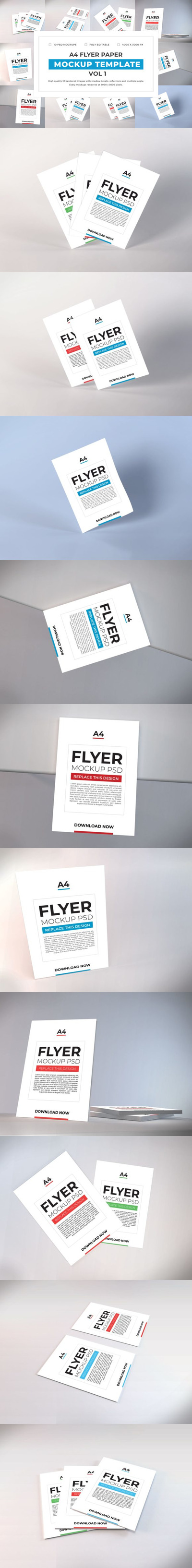 A4海报/传单/纸张样机素材包