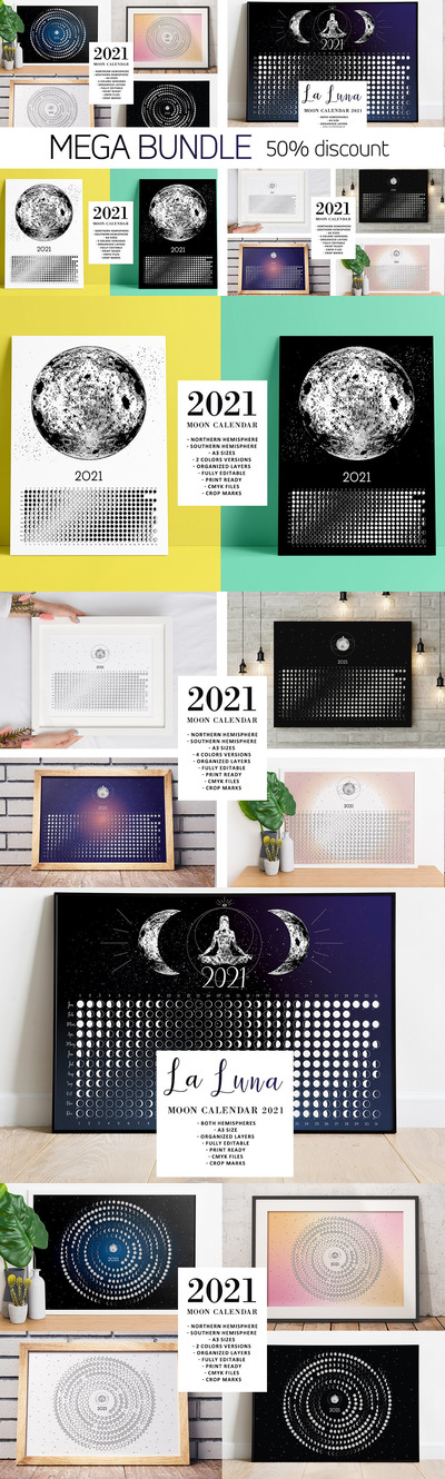 2021个性月历设计模板下载[Ai]