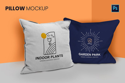 简洁方形抱枕设计样机[PSD]