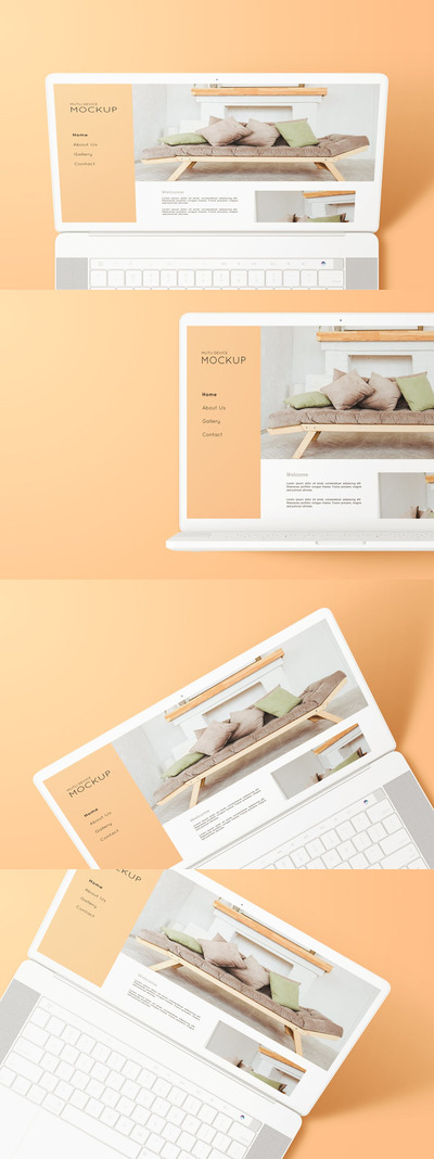 高端的笔记本电脑屏幕展示样机[PSD]