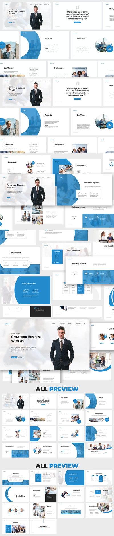 时尚高端简约多用途的高品质营销powerpoint幻灯片演示模板（pptx）