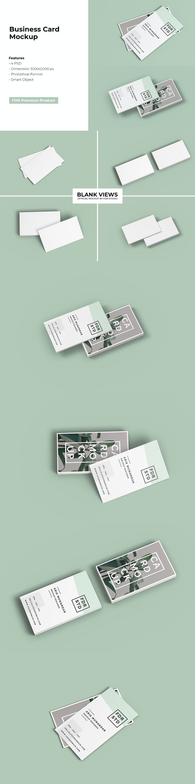 高品质的房地产名片设计VI样机展示模型mockups