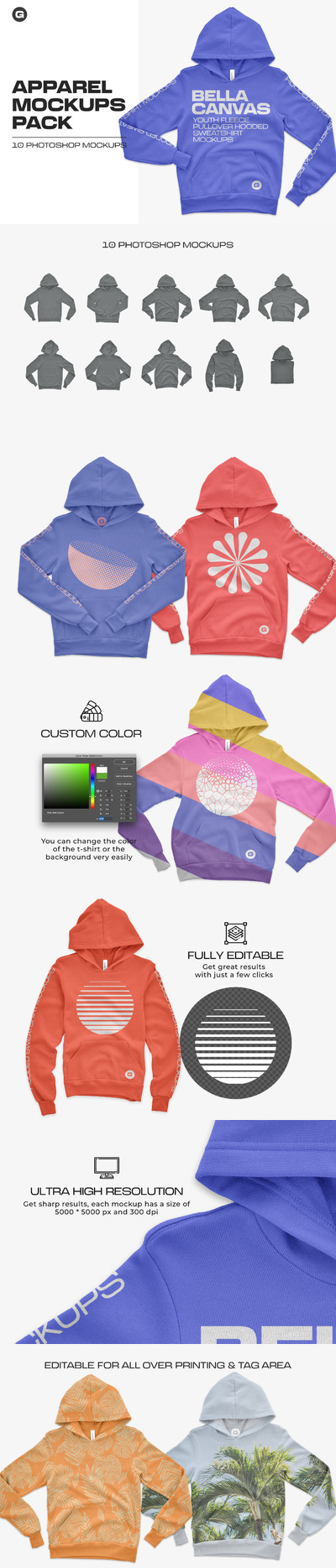 青年套头衫/卫衣服装样机