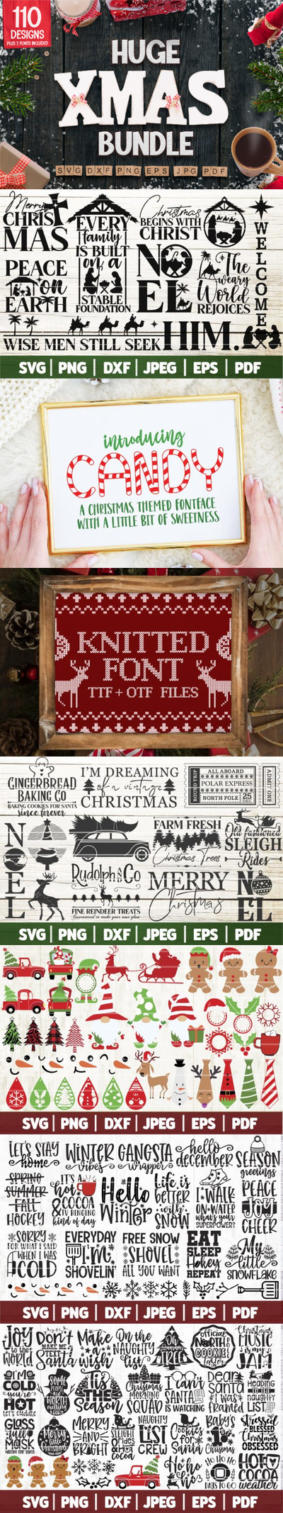 圣诞节元素SVG剪贴画巨无霸素材包