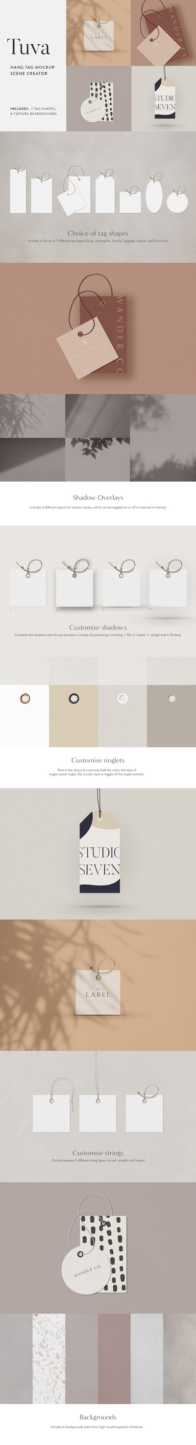 极简风格服装品牌吊牌/标签样机