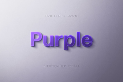 紫色字体印刷标志和文字效果样机[PSD]
