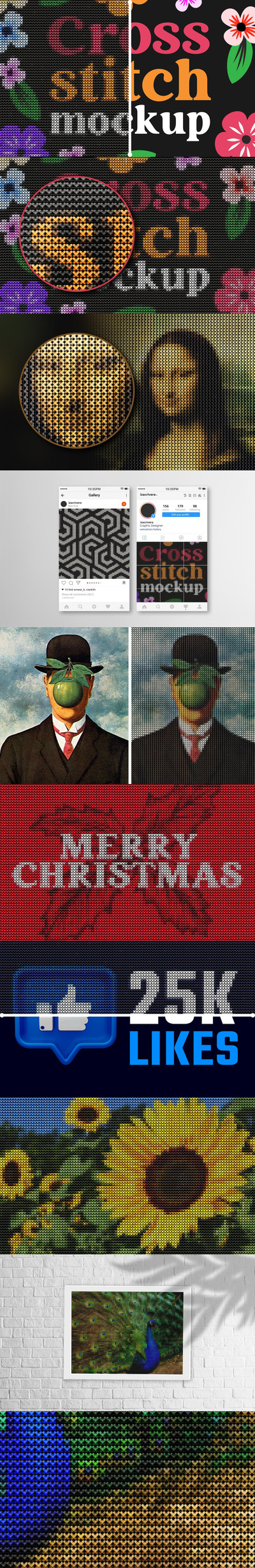 十字绣艺术图层样式[PSD]