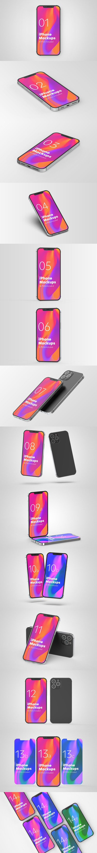 高端iPhone 12 手机产品样机[PSD]