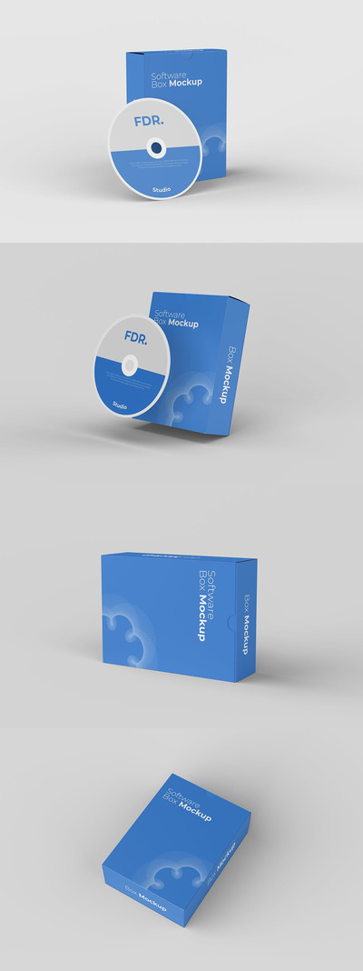 极简光碟盒子包装样机[PSD]