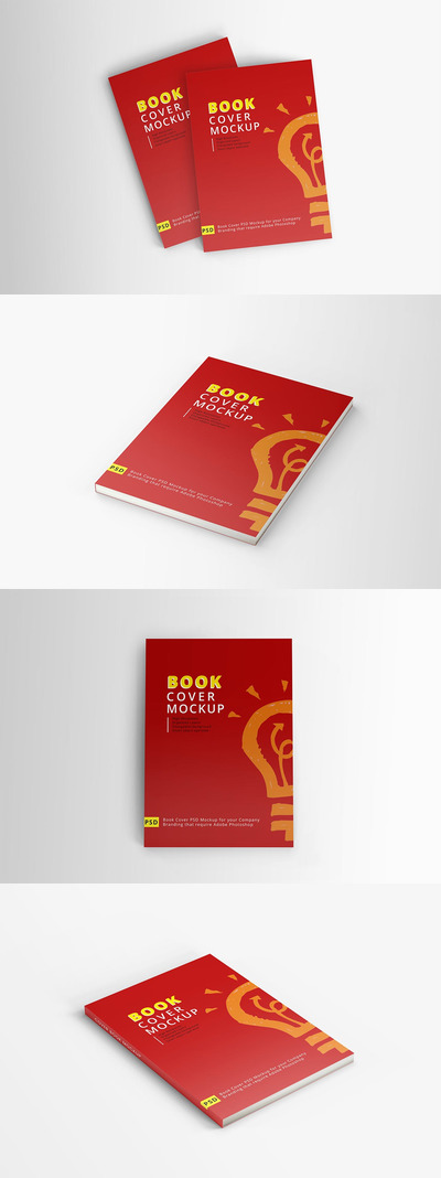 逼真的书籍封面设计样机[PSD、JPG、PDF]