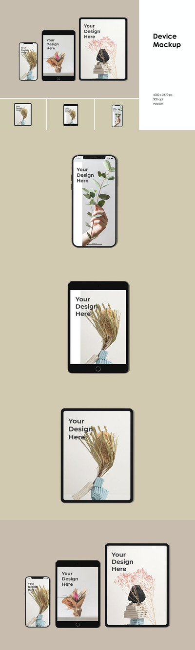 时尚高端iOS设备UI样机展示模型mockups