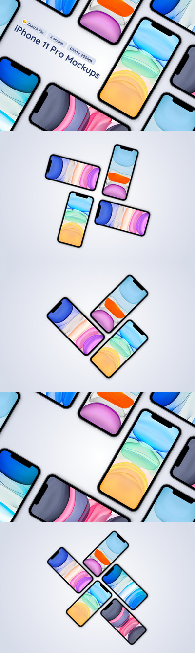 时尚高端专业的高品质iPhone 11 Pro APP UI样机展示模型mockups-sketch