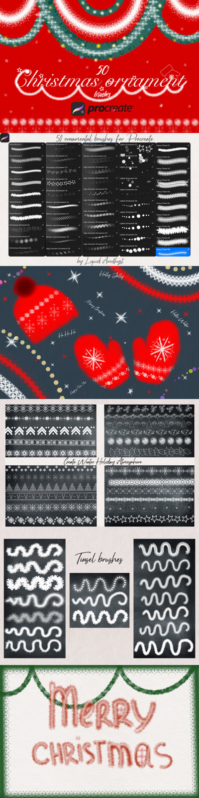 适用于Procreate的圣诞笔刷套装