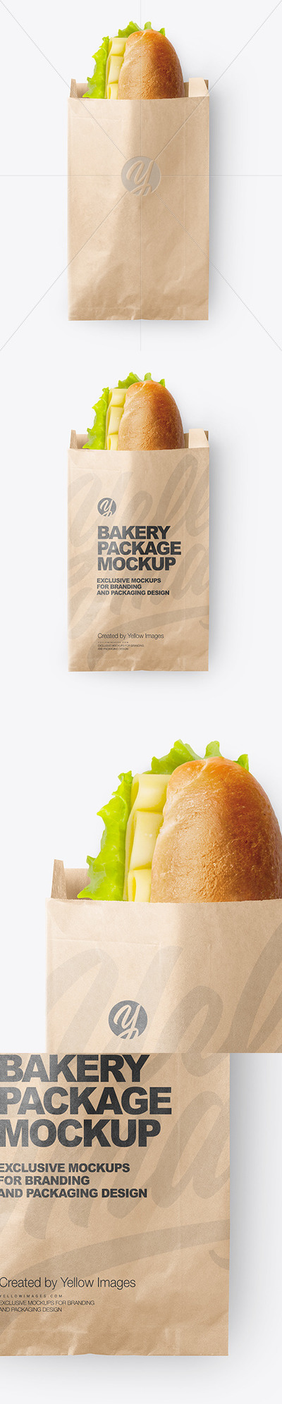 三明治面包牛皮纸袋样机模板