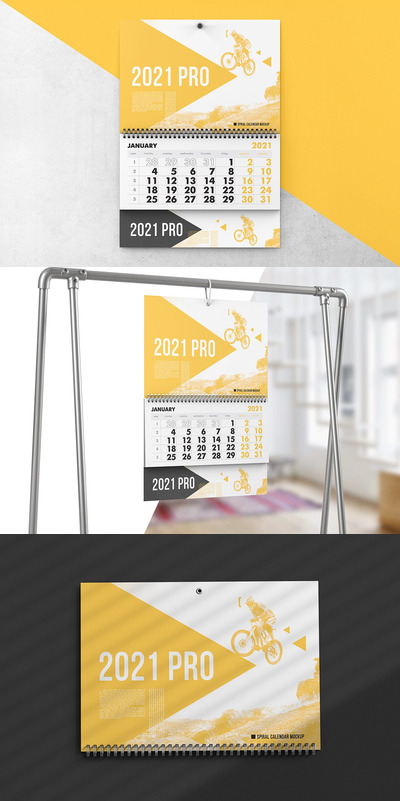 螺旋挂历设计模型[PSD]