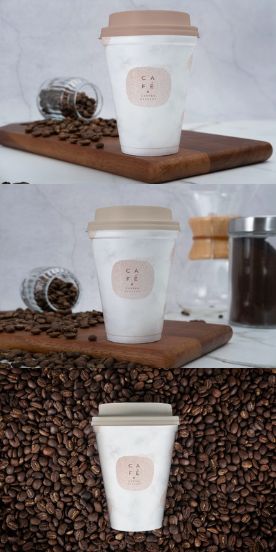 可爱精致的咖啡杯模型[PSD]