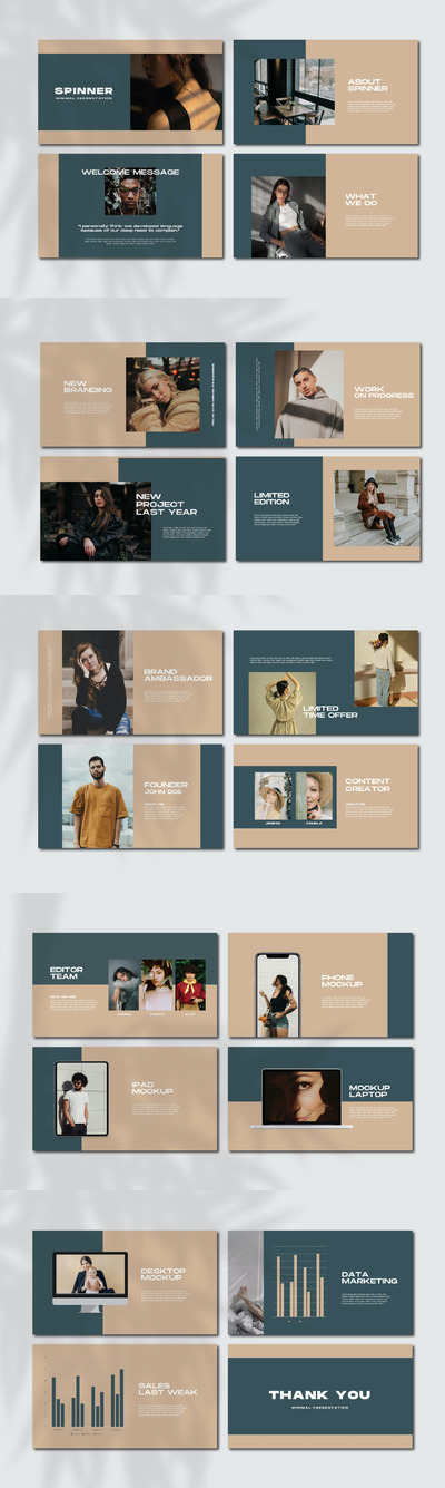 时尚转轮幻灯片模板[PSD]