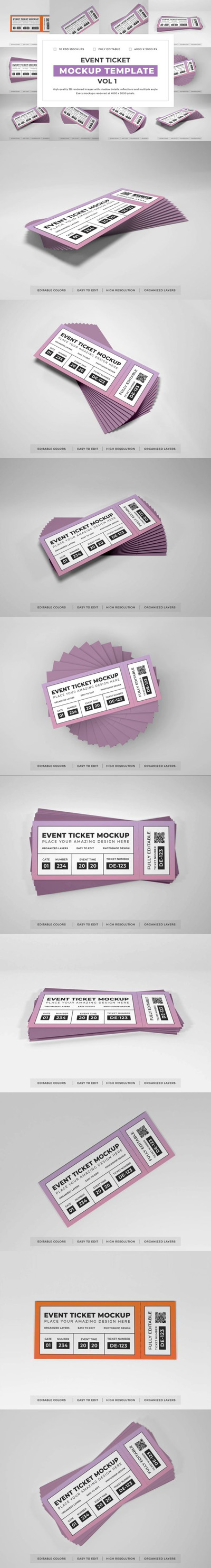 活动门票/入场券设计展示样机