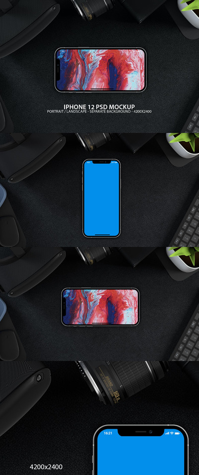 高品质的iPhone 12APP UI样机展示模型mockups