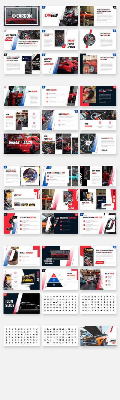 精美车库PPT设计模板[PSD]