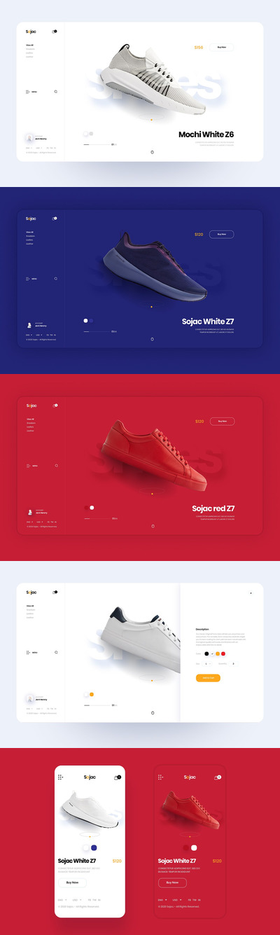 鞋店电子商务网站模板[XD,PSD]
