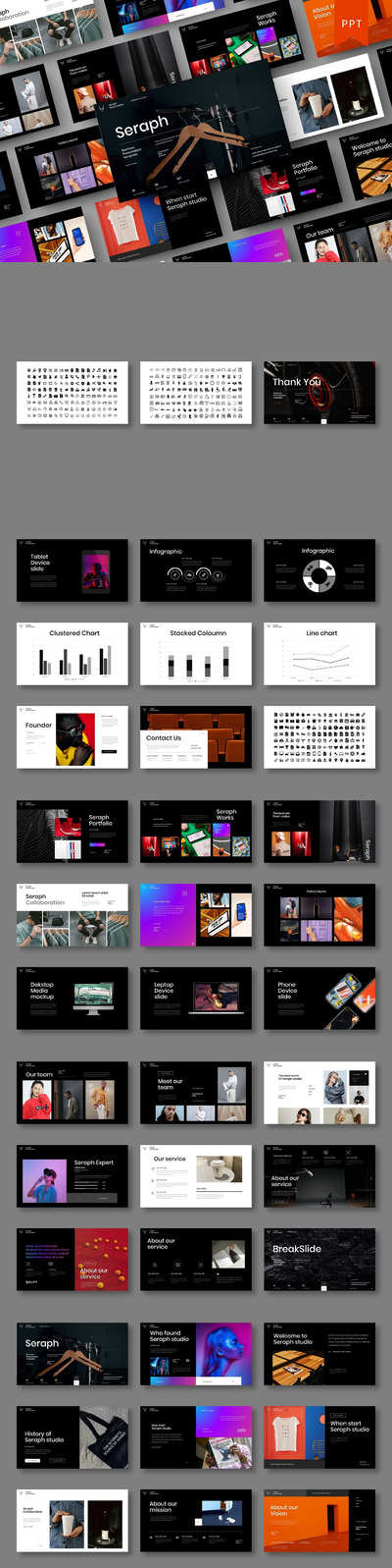 高品质的时尚高端多用途商业商务powerpoint幻灯片演示模板（pptx）