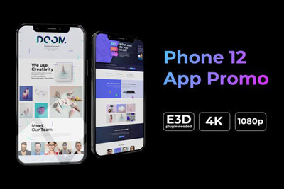 iPhone12 App应用促销演示视频AE模板