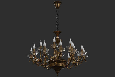 复古风格家装吊灯样机C4D模型下载（FBX）