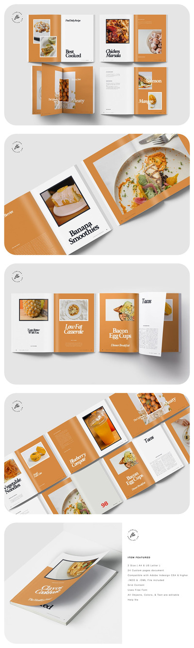 Clavos美食画册杂志模板[INDD]