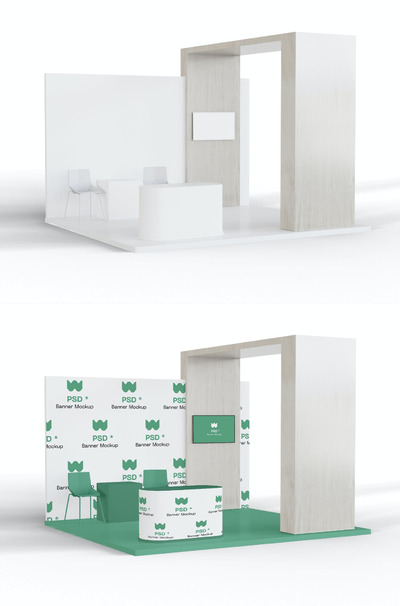 个性时尚的展台设计样机（PSD）
