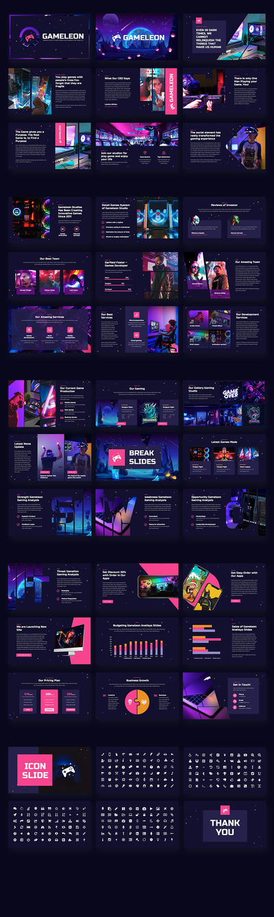 游戏工作室介绍PPT模板（PPTX）