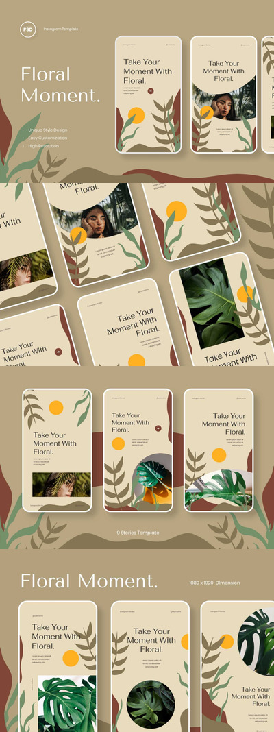 时尚高端清新优雅多用途的Instagram社交媒体banner海报设计模板-PSD