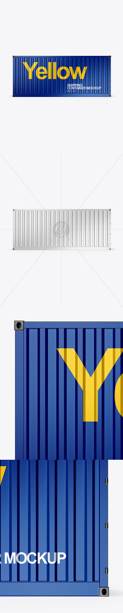 货运集装箱广告设计样机模板-侧视图