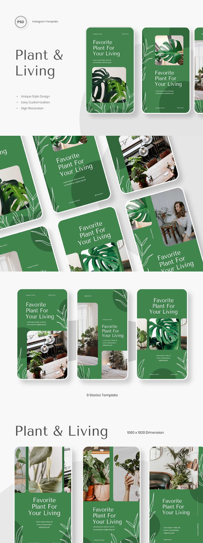 时尚清新简约高端多用途的Instagram社交媒体banner海报设计模板-PSD