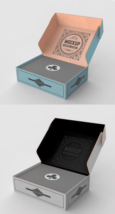 高端的卡纸盒子样机[PSD]