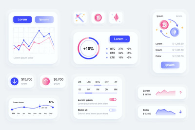 加密货币移动应用程序用户界面元素工具包（AI,EPS,JPG,PNG,PDF,SVG）
