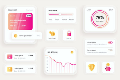 银行金融 App UI Elements Kit 组件（AI,EPS,JPG,PNG,PDF,SVG）