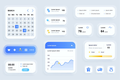 医疗 App UI Elements Kit组件（AI,EPS,JPG,PNG,PDF,SVG）