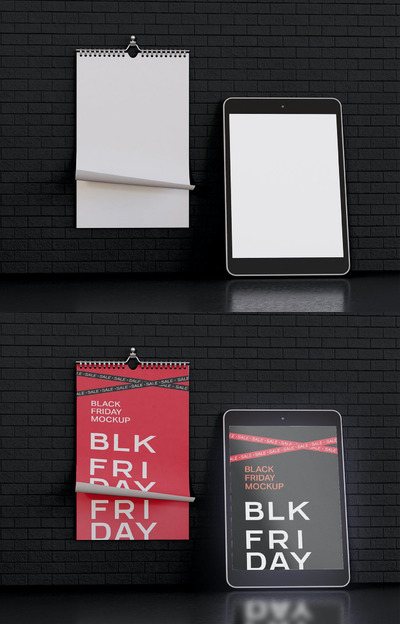 黑5广告设计传单设计样机（PSD）