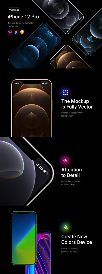 高品质的iPhone 12 Pro APP UI样机展示模型mockups