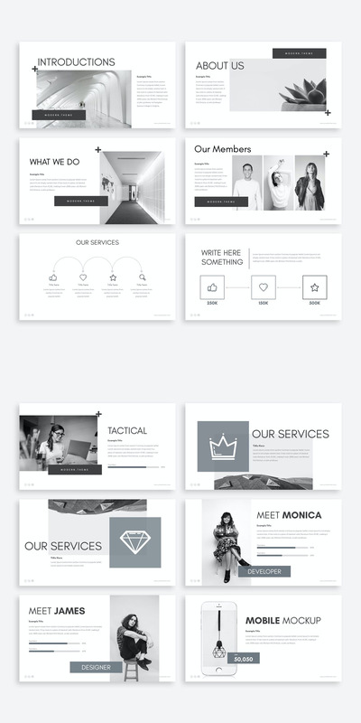 现代简约幻灯片展示模板[PPTX]