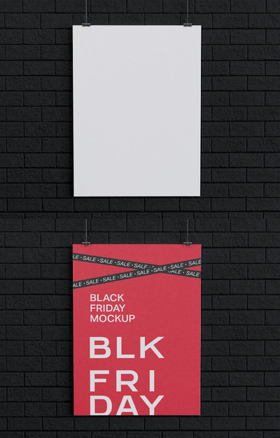 高端海报横幅展示样机[PSD]