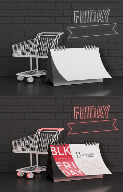 极简日历产品样机[PSD]