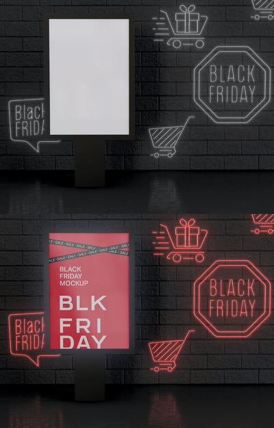 黑色星期五的广告牌模型[PSD]