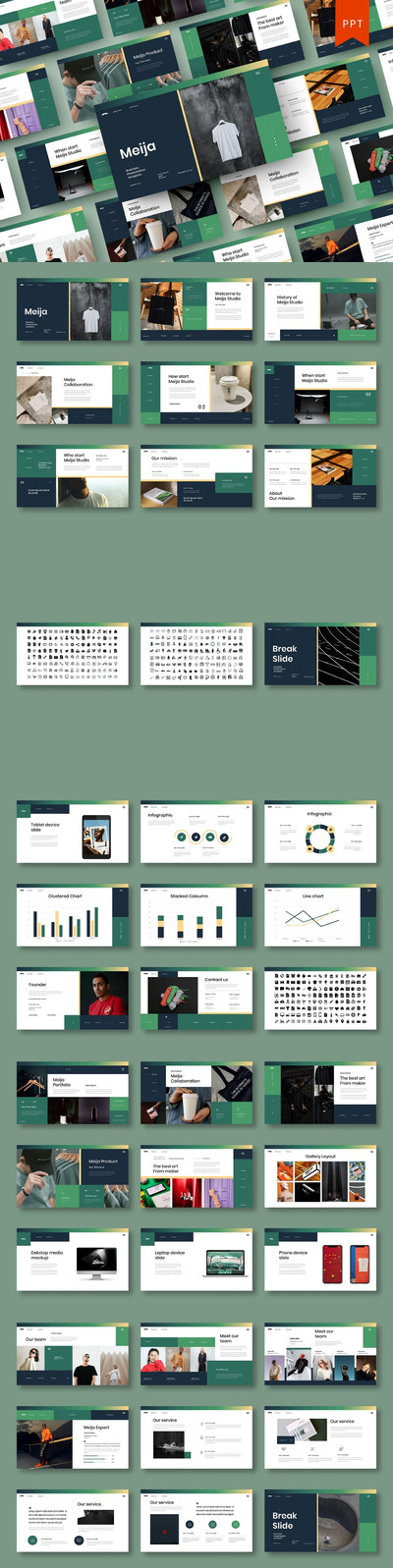 时尚高端简约多用途的高品质商务商业powerpoint幻灯片演示模板（pptx）