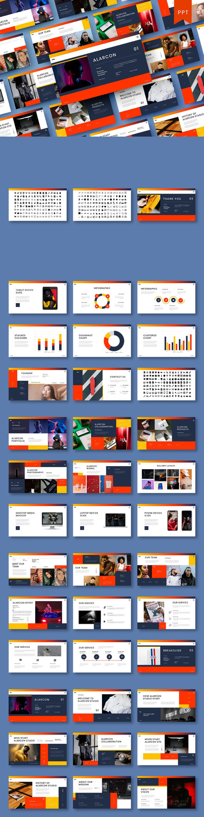 高端时尚多用途的高品质powerpoint幻灯片演示模板（pptx）