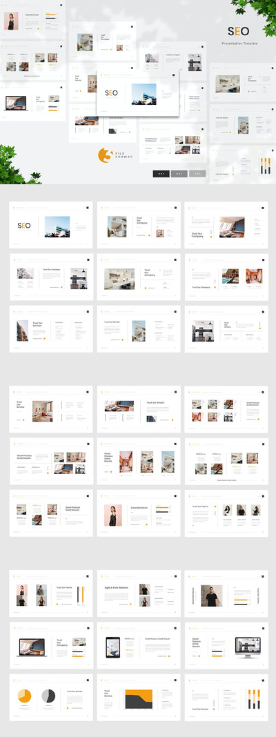 时尚简约高端清新多用途的酒店演示powerpoint幻灯片设计模板（pptx&key）