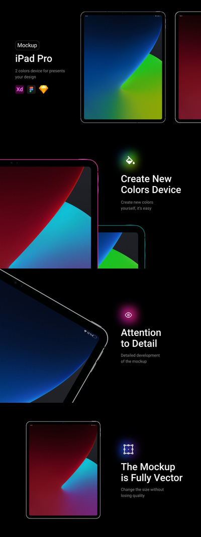 iPad Pro APP UI样机展示模型mockups