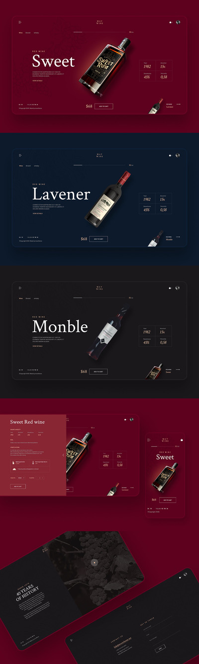 葡萄酒商店电子商务模板[XD,PSD]