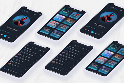 深色酷炫的APP UI主题下载（PSD,XD）